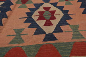 3'9" x 5'6" Hand Woven 100% Wool Southwestern Turkish Kilim Area Rug Rose - Oriental Rug Of Houston