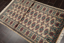 3'2" x 4'11” Hand Knotted Wool Bokhara with Silky Sheen Oriental Area Rug Beige