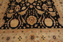 9' 3''x13' 4''Black, Beige Hand Knotted 100% Wool Chobi Peshawar Traditional Oriental Area Rug