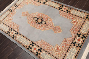 4' x 6' Hand Knotted Wool S.Fine French Aubusson Savonnerie Area Rug Gray - Oriental Rug Of Houston