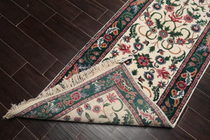 2'7" x 16' Runner Hand Knotted 100% Wool Traditional Oriental Area Rug Cream - Oriental Rug Of Houston