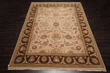 9'x12'2'' Beige, Brown Hand Knotted 100% Wool Agra Traditional Oriental Area Rug