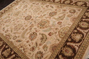 9'x12'2'' Beige, Brown Hand Knotted 100% Wool Agra Traditional Oriental Area Rug