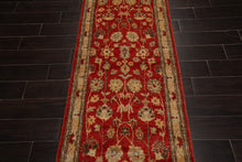 2'6''x12'7'' Red, Beige Hand Knotted 100% Wool Chobi Peshawar Traditional Oriental Area Rug Runner