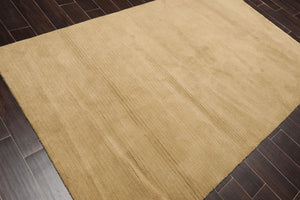 5' x 8' Hand Knotted Tibetan Wool Ribbed Modern Area Rug Beige/Mustard