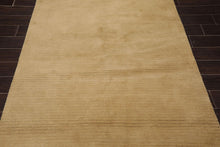 5' x 8' Hand Knotted Tibetan Wool Ribbed Modern Area Rug Beige/Mustard - Oriental Rug Of Houston