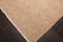8' x 10' Hand Knotted Designer Flat & Cut Pile Tibetan Oriental Area Rug Light Brown, Light Gold - Oriental Rug Of Houston