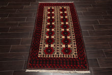 3'3''x5'10'' Red, Charcoal Hand Knotted 100% Wool Traditional Oriental Area Rug