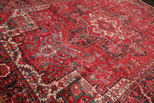 9'7'' x 13'5'' Antique Hand Knotted 100% Wool Herizz Oriental Area Rug Red - Oriental Rug Of Houston
