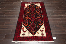 3'6" x 6' Hand Knotted 100% Wool Traditional Gabbehh Oriental Area Rug Charcoal - Oriental Rug Of Houston