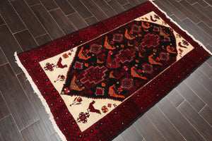 3'6" x 6' Hand Knotted 100% Wool Traditional Gabbehh Oriental Area Rug Charcoal