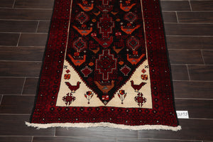 3'6" x 6' Hand Knotted 100% Wool Traditional Gabbehh Oriental Area Rug Charcoal
