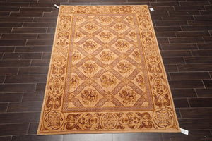 5'10'' x 8'6'' Hand Knotted Wool Tibetan Traditional Oriental Area Rug Caramel - Oriental Rug Of Houston