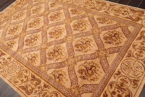 5'10'' x 8'6'' Hand Knotted Wool Tibetan Traditional Oriental Area Rug Caramel - Oriental Rug Of Houston