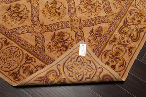 5'10'' x 8'6'' Hand Knotted Wool Tibetan Traditional Oriental Area Rug Caramel - Oriental Rug Of Houston