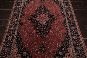 5x7 Hand Knotted Pak Persian 100% Wool Tabriz Traditional 300 KPSI Oriental Area Rug Rust, Rose Color