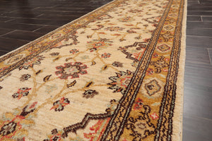 2'11''x13'8'' Runner Beige,Gold Hand Knotted Persian 100% Wool Chobi Peshawar Traditional  Oriental Area Rug