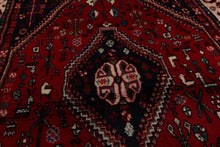 3'5" x 5'9” Vintage Gashgaai Hand Knotted 100% Wool Oriental Area Rug Red, Navy - Oriental Rug Of Houston