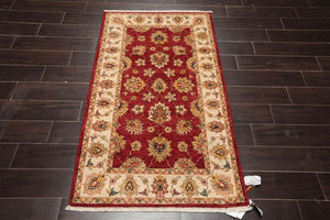 3' x 5' Hand Knotted 100% Wool Agra Traditional Oriental Area Rug Rusty Red