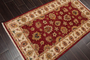 3' x 5' Hand Knotted 100% Wool Agra Traditional Oriental Area Rug Rusty Red - Oriental Rug Of Houston