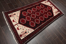 3'9" x 6'4" Hand Knotted Traditional 100% Wool Tribal Oriental Area Rug Black - Oriental Rug Of Houston