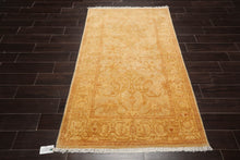 4x6 Light Gold, Brown Hand Knotted Persian 100% Wool Chobi Peshawar Traditional Oriental Area Rug