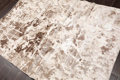 5' x 7' Modern Abstract 100% Polypropylene Oriental Area Rug Ivory - Oriental Rug Of Houston