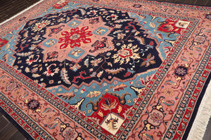 9'1'' x 12' Hand Knotted Wool PakPersian Herizz 300 KPSI Oriental Area Rug Navy