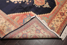 8'11'' x 11'8" Hand Knotted Wool Rare Romanian Seraapi Traditional Area Rug Navy - Oriental Rug Of Houston