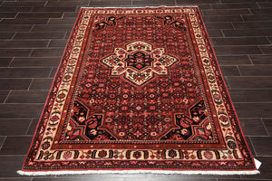5'1" x 6'10" Hand Knotted 100% Wool Vegetable Dyes Oriental Area Rug Red - Oriental Rug Of Houston