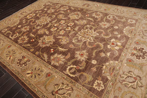 9x12 Brown,Tan Hand Knotted Persian 100% Wool Chobi Peshawar Traditional Oriental Area Rug