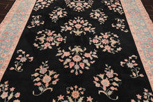 7'8'' x 9'8'' Hand Knotted Wool Rare Romanian Saroukk Traditional Area Rug Black