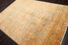 6x9 Aqua, Gold Hand Knotted Oushak 100% Wool Kalaty Traditional Oriental Area Rug