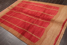 6' x 9' Hand Knotted Tea Wash Hand Carded Wool Tibetan Oriental Area Rug Red - Oriental Rug Of Houston