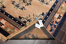5' x 8'1'' Vintage Hand Knotted Oriental Wool Chinese Art Deco Area Rug Beige - Oriental Rug Of Houston