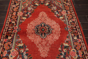 4'3'' x 6'6'' Antique Hand Knotted 100% Wool Sultanabad Oriental Area Rug Rust