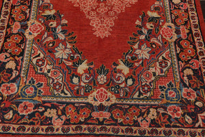 4'3'' x 6'6'' Antique Hand Knotted 100% Wool Sultanabad Oriental Area Rug Rust - Oriental Rug Of Houston