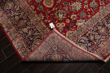 10'9''x15'2'' Palace Red, Midnight Blue Hand Knotted Persian 100% Wool Kashan Traditional Oriental Area Rug