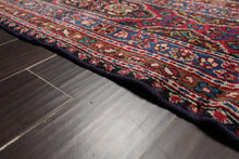 Antique 9'5'' x 13'6'' Hand Knotted 100% Wool Mashaad Traditional Area Rug Navy