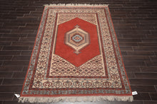 6'6" x9'9" Hand Knotted Wool 200 KPSI Hamadaan Vegetable Dyes Oriental Area Rug Terracotta - Oriental Rug Of Houston