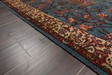 2'7''x14'6'' Runner Hand Knotted Wool Rear Romanian Pictorial Hunting Area Rug Teal