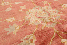 10x14 Raspberry Hand Knotted 100% Wool Chobi Peshawar Traditional Oriental Area Rug