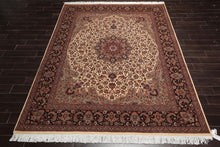 8'1” x 10’ Hand Knotted 100% Wool Pak Persian Tabriz 300 KPSI Area Rug Ivory - Oriental Rug Of Houston