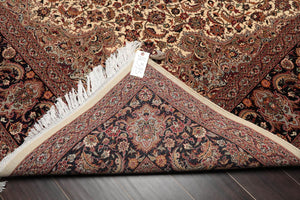 8'1” x 10’ Hand Knotted 100% Wool Pak Persian Tabriz 300 KPSI Area Rug Ivory - Oriental Rug Of Houston