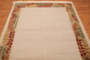 5'10" x 8'5" Hand Knotted Loop & Cut Pile Wool Tibetan Oriental Area Rug Beige - Oriental Rug Of Houston