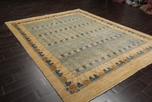8x10 Blue Hand Knotted 100% Wool Peshawar Traditional Oriental Area Rug