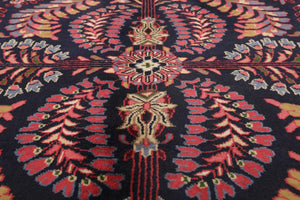 5'11' x 8'11'' Hand Knotted 100% Wool Saroukk Traditional Oriental Area Rug Navy - Oriental Rug Of Houston