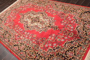5'11' x 8'11'' Hand Knotted 100% Wool Sarouk Traditional Oriental Area Rug Navy - Oriental Rug Of Houston