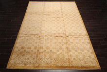 9x12 Beige Hand Knotted 100% Wool Transitional Oriental Area Rug
