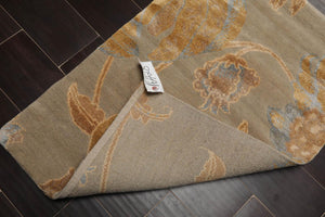 2’ x 3’ Hand Knotted Wool & Silk Modern Tibetan Oriental Area rug Beige